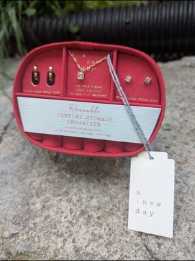 a new day Red Jewelry Storage Organizer Case